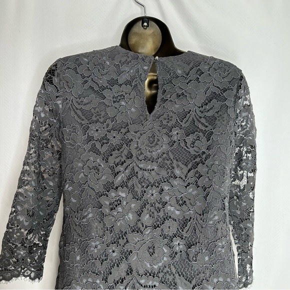 Cynthia Steffe Grau lace midi dress shift size 0 - Picture 3 of 7